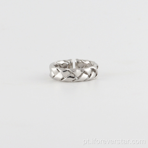 Anéis de anel de casamento de prata elegante